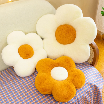 Rabbit hair flower cushion office sofa chair cushion petal futon sunflower
