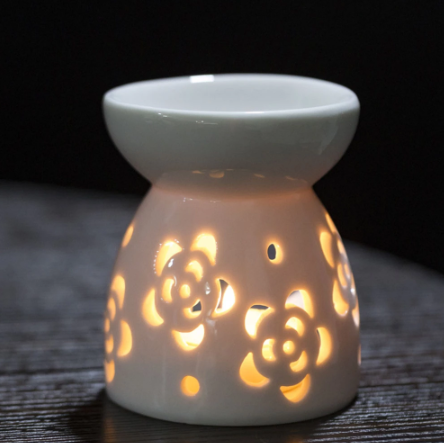 Ceramic White Oil Burner Melt Wax Warmer Diffuser Aromatherapy Lamp