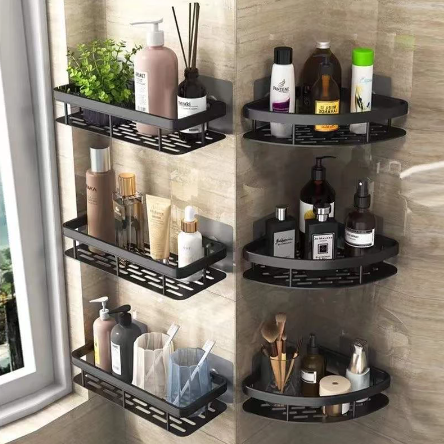 Bathroom Shelves No-drill Wall Mount Corner Shelf Shower Storage Rack Holder