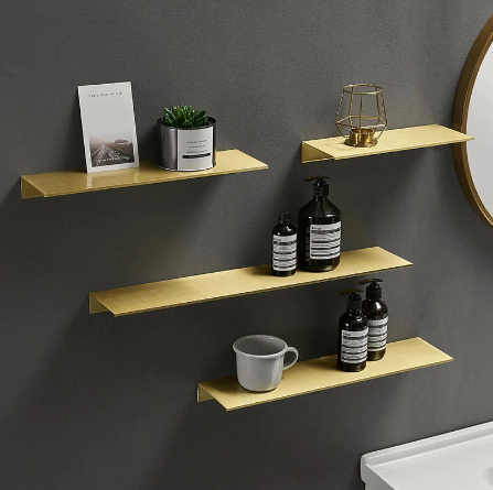 Brushed Gold Black White Bathroom Storage Rack 30-50cm Modern Bathroom