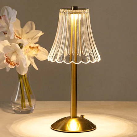 LED Touch Dimming Crystal Table Lamp Creative Diamond Table Lamp Portable