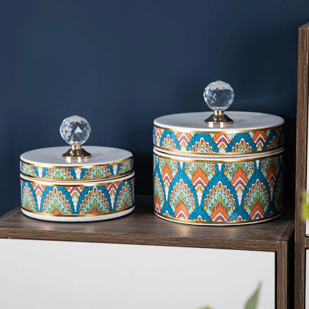 Crystal Ball Jewelry Box Ceramic Storage Jar Desktop Storage Organization Box