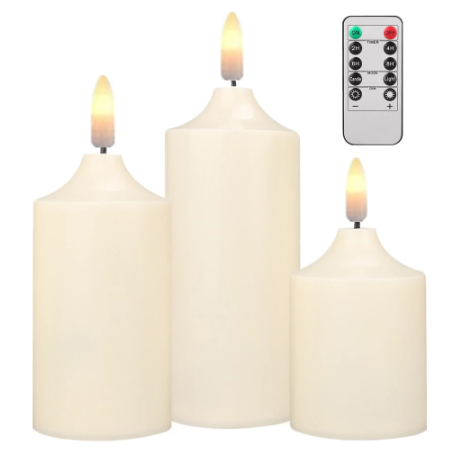 Flickering Tealight Realistic Flameless LED Candles with Timer Remote Battery Operated